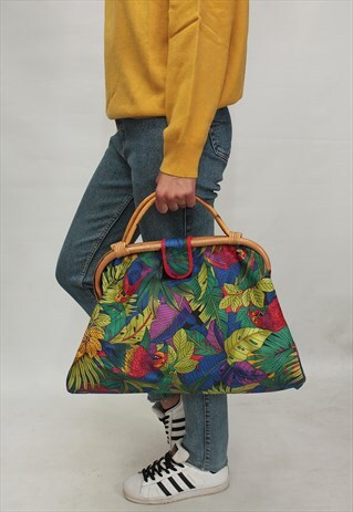 VINTAGE 80' BEAUTIFUL COOL HAWAI COLORFUL BEACH BAG