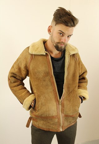 VINTAGE AVIATOR/FLYING JACKET. SHEARLING SHEEP SKIN. UNISEX.