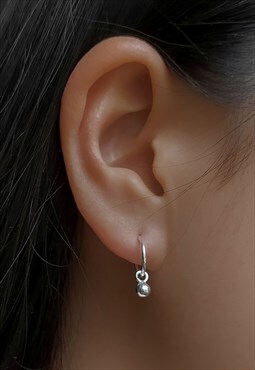 Mini Dot Hoop Earrings Sterling Silver
