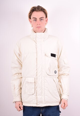 HELLY HANSEN MENS VINTAGE PADDED JACKET MEDIUM WHITE 90S