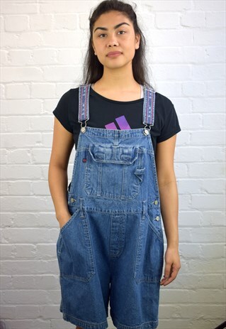 VINTAGE 90'S DENIM DUNGAREE SHORTS