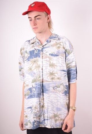 MENS VINTAGE HAWAIIAN SHIRT XXL MULTI 90S