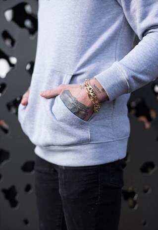 15MM STAINLESS STEEL CURB LINK BRACELET - GOLD