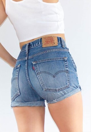 VINTAGE 90'S BUTTON FLY BLUE LEVI'S SHORTS