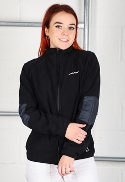 Vintage Tommy Hilfiger Fleece Black Zip Up Hiking Jumper XL
