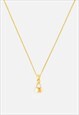 Women's Small Padlock Pendant Necklace - Gold 
