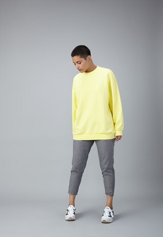 OVERSIZED SWEATSHIRT IN FLEECE FABRIC-YELLOW