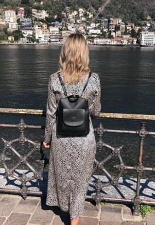 PERSONALISED SLIM LEATHER BACKPACK