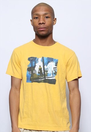 VINTAGE NIKE BASKETBALL T-SHIRT GRAPHIC YELLOW