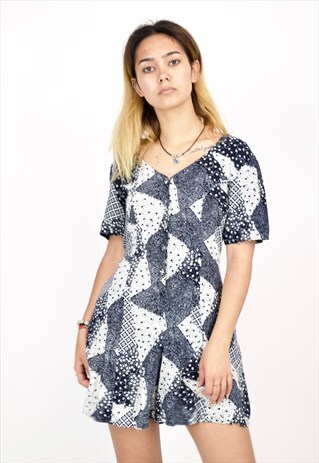 VINTAGE 90'S GEOMETRIC FLORAL PLAYSUIT