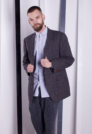 HARRIS TWEED JACKET. 1970S VINTAGE BLAZER. UNISEX.