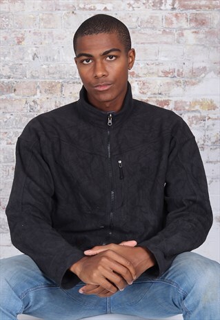 VINTAGE NORTH FACE FULL ZIP LOGO FLEECE BLACK