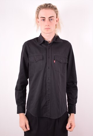 LEVI'S MENS VINTAGE SHIRT MEDIUM BLACK 90S