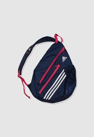 VINTAGE 00S ADIDAS SLING BAG IN NAVY BLUE