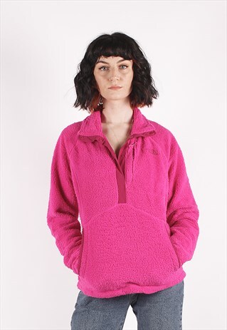 VINTAGE THE NORTH FACE PINK FURRY PULLOVER FLEECE /MM1609