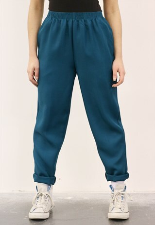 VINTAGE 1990S TURQUOISE HIGH-WAISTED TROUSER