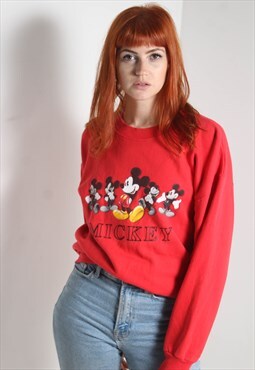 Vintage Disney Mickey Mouse Graphic Sweatshirt Red