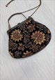 Vintage Leko Beaded Purse Bag Black Multi