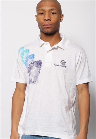 VINTAGE SERGIO TACCHINI LOGO POLO SHIRT WHITE