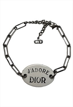 Christian Dior Bracelet J'adore Dior Logo Monogram Silver 