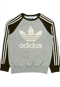 Vintage 90's Adidas Sweatshirt Spellout Crewneck Grey,