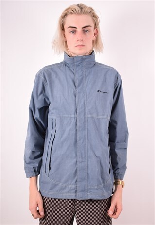 CHAMPION MENS VINTAGE JACKET MEDIUM BLUE 90S