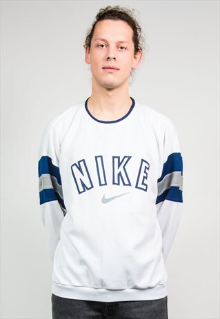 NIKE VINTAGE 90'S WHITE SWEATSHIRT CREW NECK SWEATER