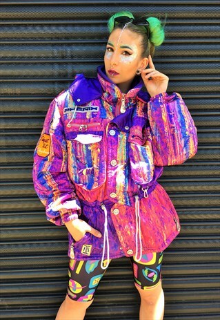 VINTAGE MULTI COLOURED SKI JACKET