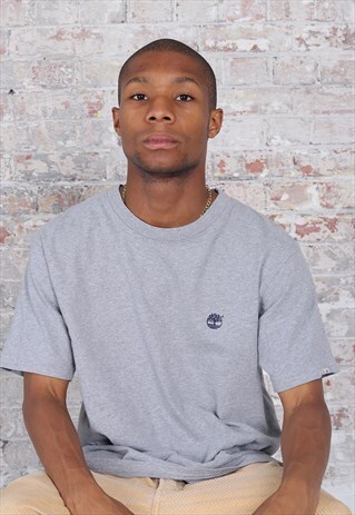 VINTAGE TIMBERLAND LOGO BACK GRAPHIC T-SHIRT GREY