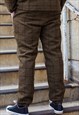 KHAKI RETRO PREMIUM WOOL CHECKED FABRIC TROUSERS PANTS Y2K