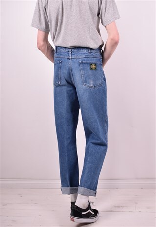 STONE ISLAND MENS VINTAGE JEANS W36 L30 BLUE 90'S
