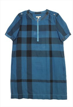 Vintage burberry blue check print dress