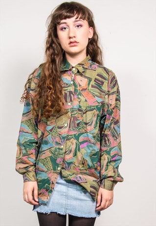 VINTAGE 90'S ABSTRACT PATTERN CRAZY SHIRT