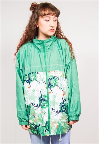 REEBOK VINTAGE 90'S GREEN SHELL TRACKSUIT JACKET