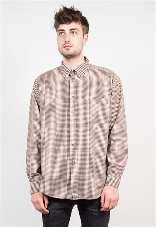 VINTAGE BROWN CHECK TOMMY HILFIGER SHIRT
