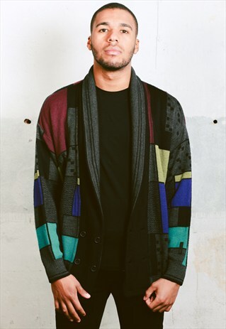 VINTAGE 90S GEOMETRIC CARDIGAN