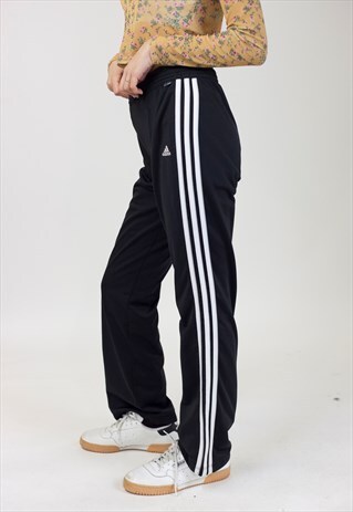 VINTAGE 90S ADIDAS BLACK TRACKSUIT BOTTOMS