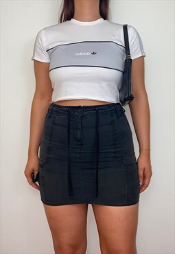 Reworked Mini Black Cargo Skirt