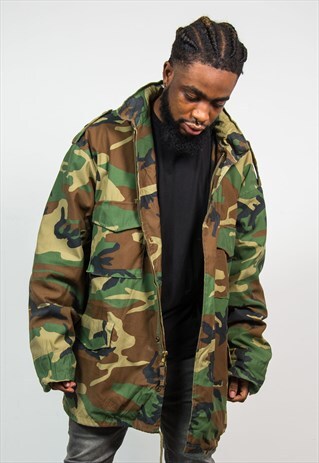 90'S VINTAGE CAMOUFLAGE ARMY COAT M65