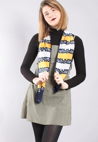 VINTAGE 60S FRAY EDGE SCARF IN ABSTRACT PATTERN