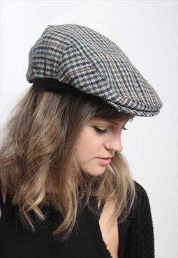 Vintage Tweed Flat Cap Hat Multi