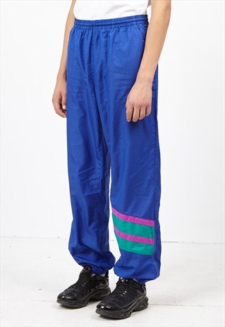 VINTAGE RETRO BLUE FILA TRACK BOTTOMS JOGGERS