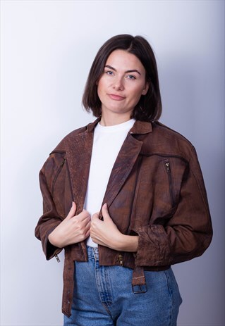 VINTAGE BIKER STYLE REAL LEATHER JACKET