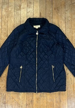 Michael Kors Navy Quilted Jacket 