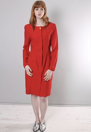 VINTAGE 60S RED TAILORED SUIT DRESS