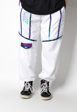 VINTAGE 80S WHITE STRIPED PANTS