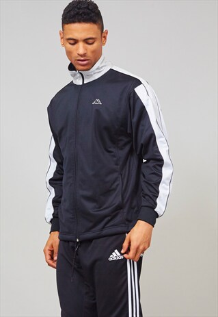 VINTAGE MONOCHROME 1990'S KAPPA SPORTS JACKET