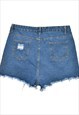 VINTAGE EMBROIDERY LIGHT WASH DENIM SHORTS - W31 L2