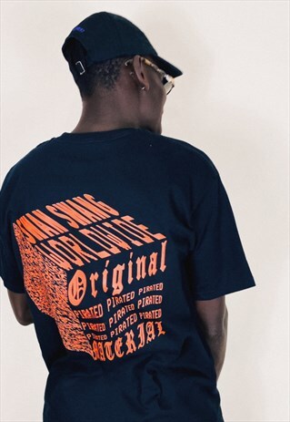 SWAN SWANG ORANGE STATIC BLACK T-SHIRT