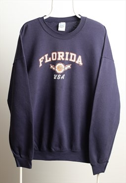 Vintage Gildan Florida USA Crewneck Sweatshirt Navy Size XL